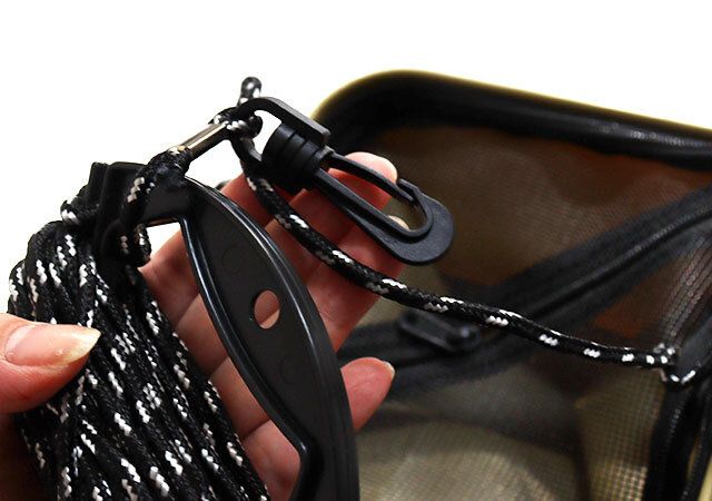 ダイソーの釣り用活かしバケツのロープ