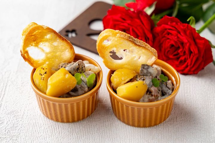 栗とマッシュルームのチキンフリカッセ