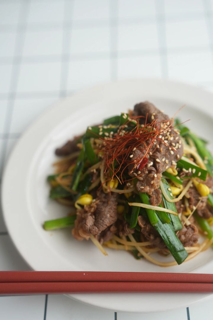 ももせ レシピ 韓国料理 牛肉と豆もやしのプルコギ風炒め