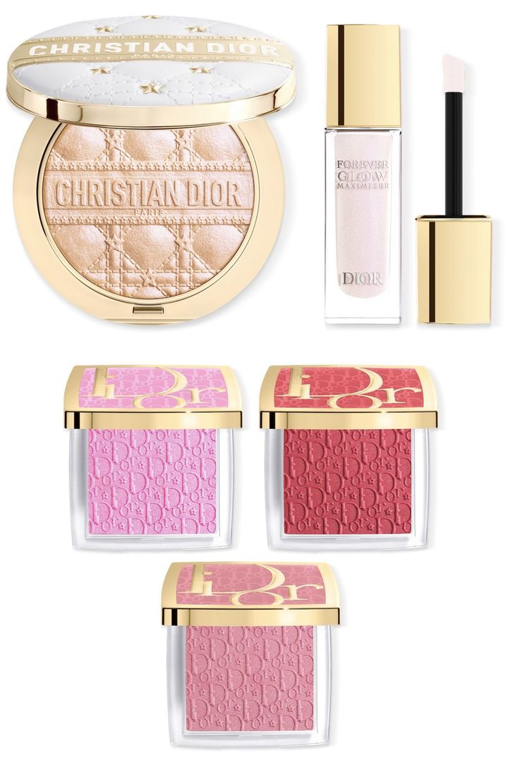 〈上左から〉ディオールスキン フォーエヴァー グロウ ルミナイザー 001 ￥8,580 ディオールスキン フォーエヴァー グロウ マキシマイザー 001 ￥6,270 〈中左から〉バックステージ ロージー グロウ 810、830 〈下〉同 850 各￥7,040（すべて10月14日より一部店舗先行、10月31日より全国限定発売予定）