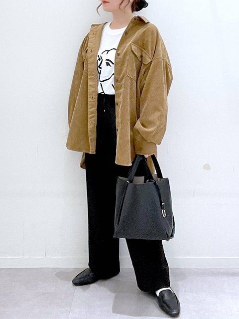 グローバルワークのウツクシルエットイージーWクロスストレートパンツ