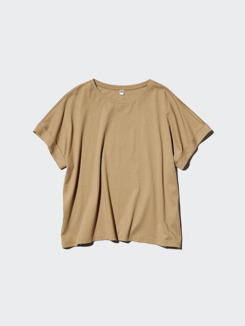 ユニクロ スムースコットンリラックスT BEIGE