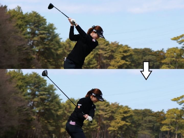 青木香奈子のスイングを解説！クラブに強烈に負荷をかける