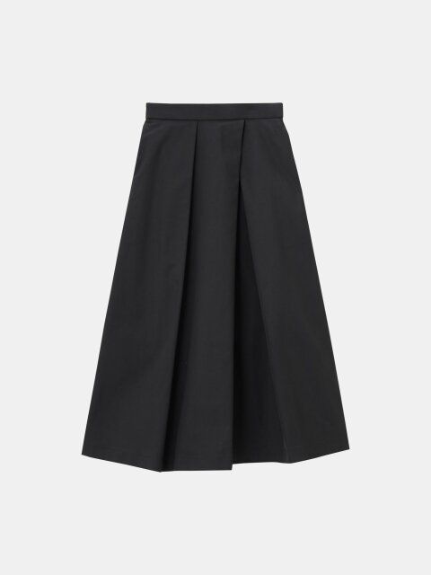 2025秋冬plst黒アシンメトリーフレアスカート