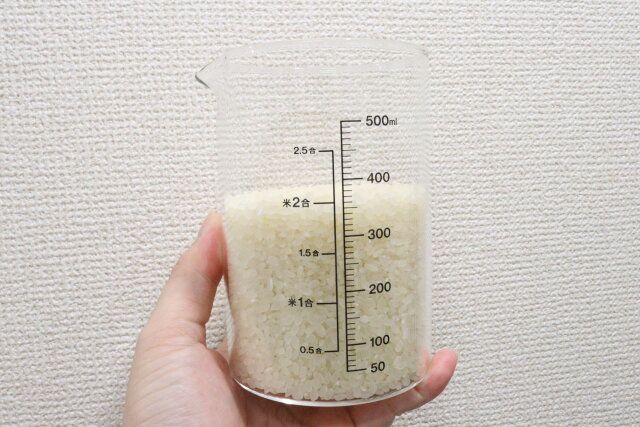 耐熱計量ガラスコップ（お米兼用、500mL） 目盛り