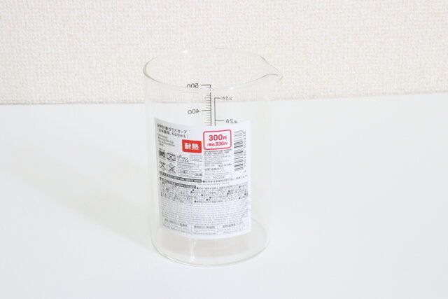 耐熱計量ガラスコップ（お米兼用、500mL） パッケージ