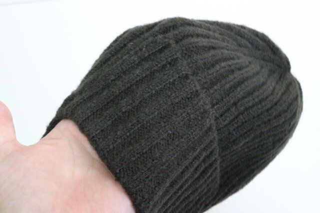 耳当て付ソフトニット帽 素材感