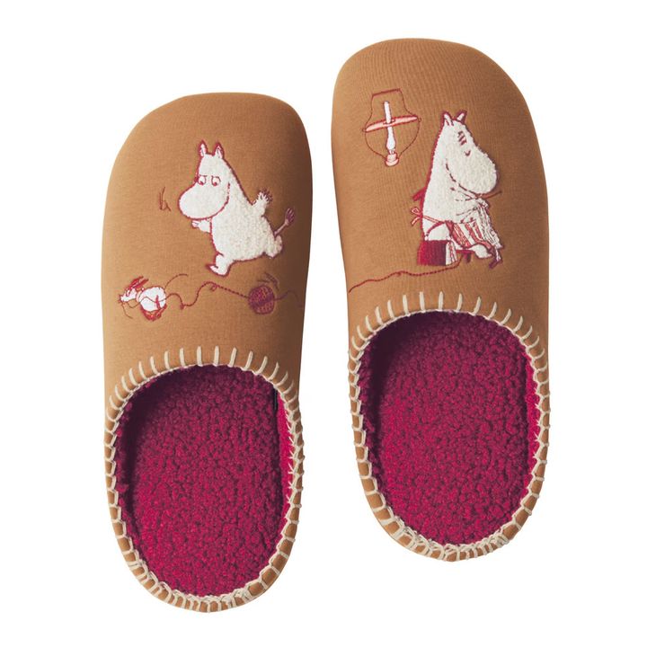 低反発ウレタン入り内側ボアのあったか快適スリッパ 「ムーミン」 ムーミン＆ムーミンママ デザイン