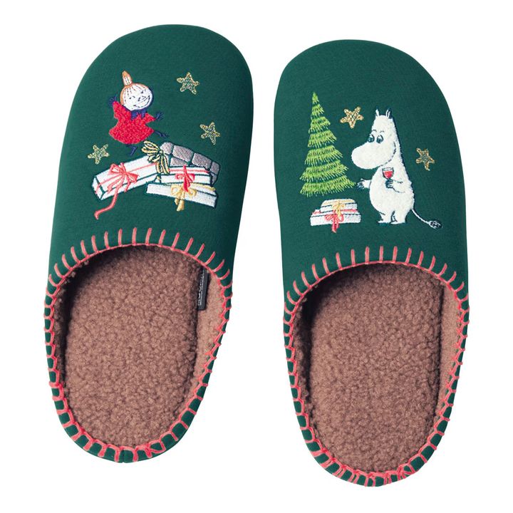 低反発ウレタン入り内側ボアのあったか快適スリッパ 「ムーミン」 リトルミイ＆ムーミン デザイン