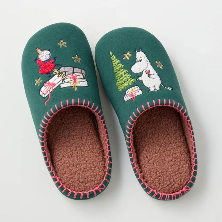 低反発ウレタン入り内側ボアのあったか快適スリッパ 「ムーミン」 リトルミイ＆ムーミン