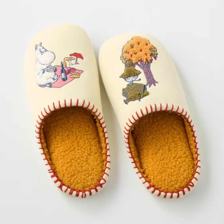低反発ウレタン入り内側ボアのあったか快適スリッパ 「ムーミン」 ムーミン＆スナフキン