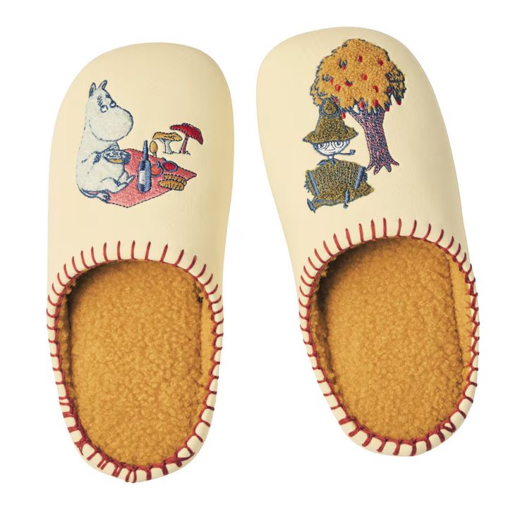 低反発ウレタン入り内側ボアのあったか快適スリッパ 「ムーミン」 ムーミン＆スナフキン デザイン