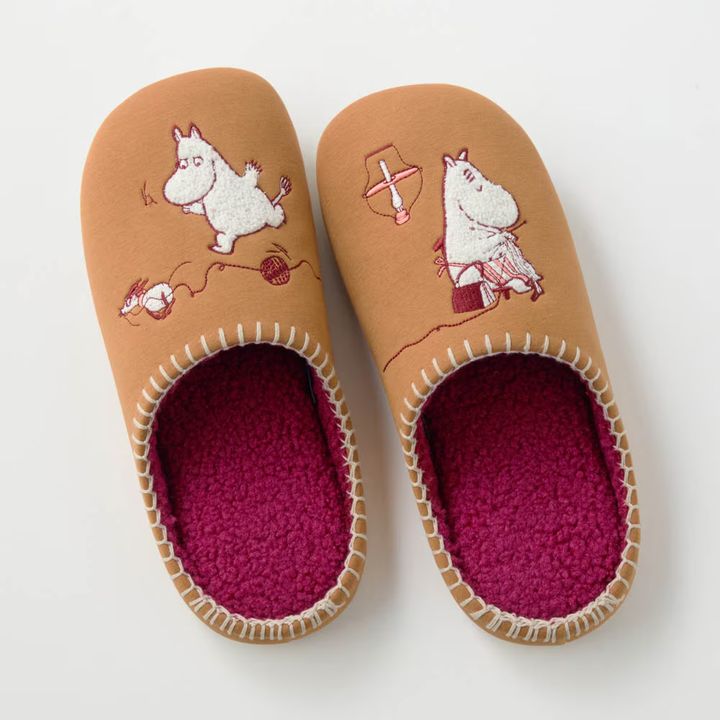 低反発ウレタン入り内側ボアのあったか快適スリッパ 「ムーミン」 ムーミン＆ムーミンママ