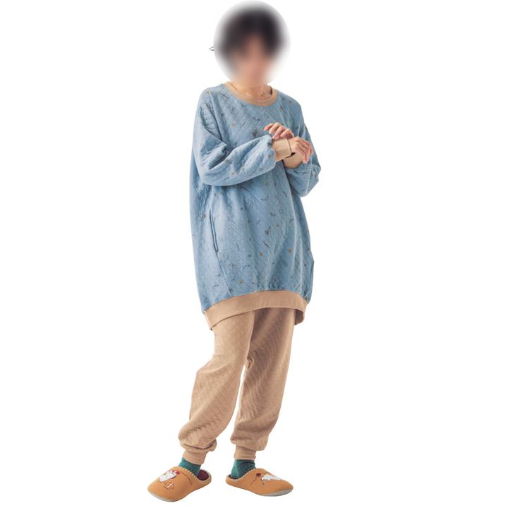 低反発ウレタン入り内側ボアのあったか快適スリッパ 「ムーミン」 ムーミン＆ムーミンママ 着用イメージ