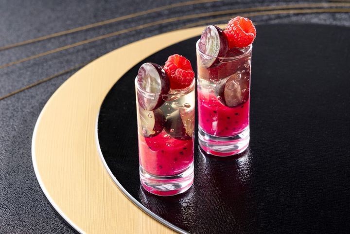 巨峰とピタヤゼリー