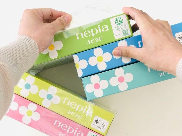 ボックスティッシュのビニールを