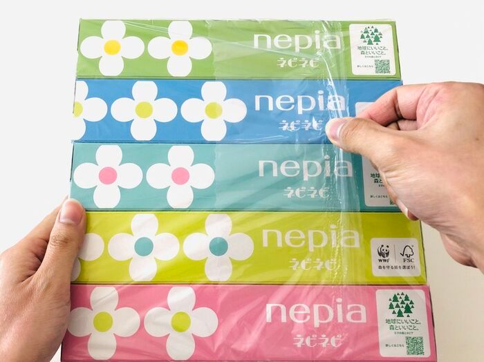 ボックスティッシュのビニールを