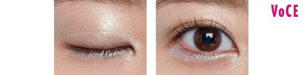まぶたにのせるとミルキーグリーンに！