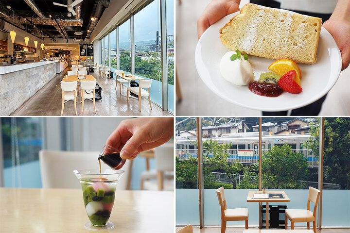 全席トレインビュー♪ 小田原・風祭駅直結「汐風カフェ」で楽しむ、ふんわりシフォン