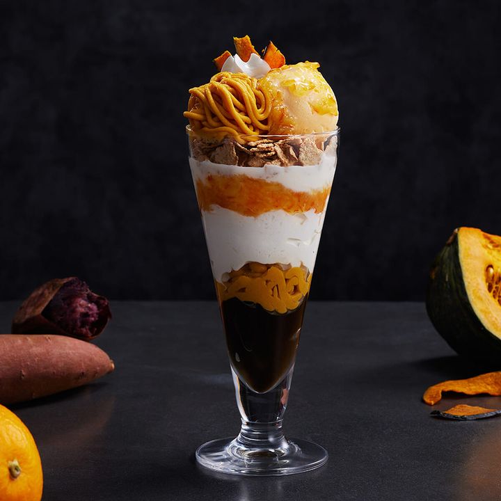 ナナズグリーンティー「かぼちゃのモンブランパフェ」