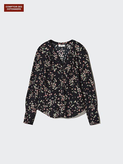 ユニクロのレーヨンプリントブラウス