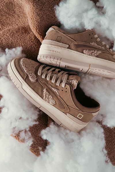 D.A.T.E. デイト COURT2.0 MID TEDDY 24.5㎝ もこもこスニーカー