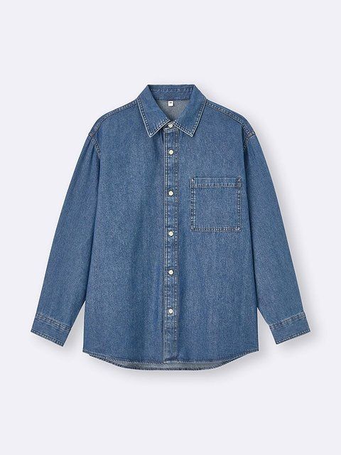 GUのデニムオーバーサイズシャツ