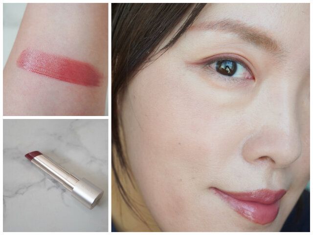 濃密発色のベージュピンクのリップできちんと感を演出