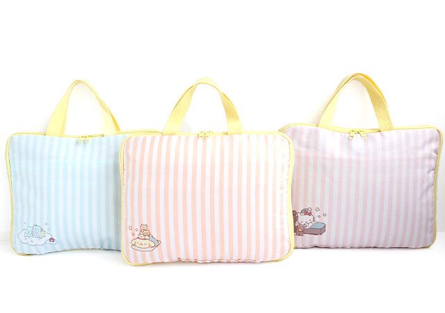 ハンギョドン／ポムポムプリン／ハローキティ すっきりコンパクト！かんたん圧縮収納ポーチBOOK