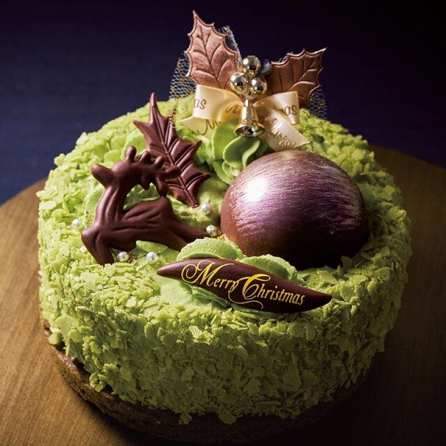 シャトレーゼ クリスマスケーキ 期間限定 Xmasノエル・マッチャ ～宇治抹茶と香ばしサブレの重なり～15cm
