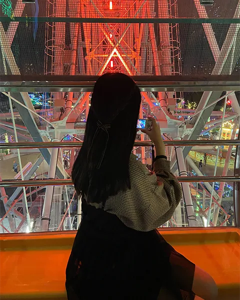 東京・荒川区にある「あらかわ遊園」の観覧車の中