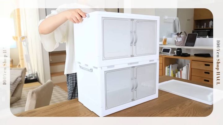 ジョイントできる扉付折りたたみ収納ケース(大)