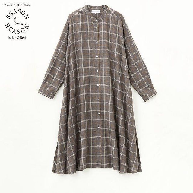 しまむらSEASON REASONバンドカラーワンピース
