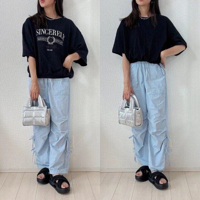 2025gu秋女性テックプルオンパンツお手本コーデ