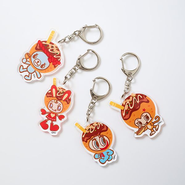 ルクア大阪ナルミヤキャラクターズ POP UP SHOPで販売される「たこやきアクリルキーホルダー」