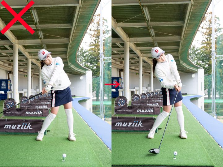 女子プロ、筋力が少なくても飛ばす方法を解説！体と手の位置が重要