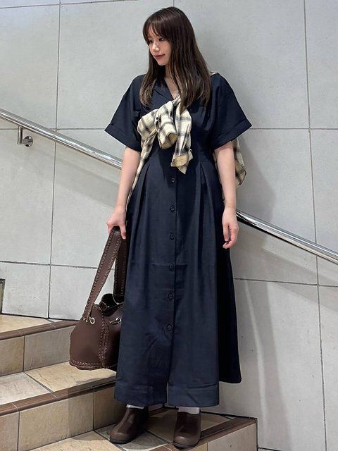 シャツワンピースコーデ2