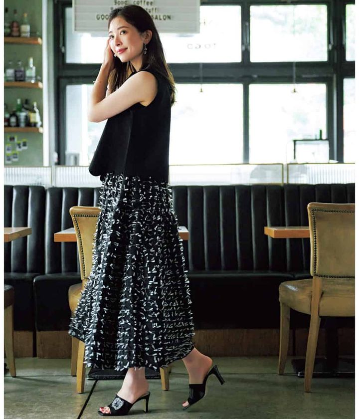 ブラン×STORYコラボ フリンジ風リボンスカート