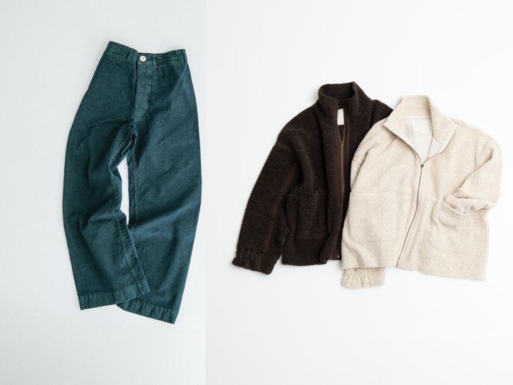 画像: （左）ジェシー カムのパンツ￥72,600・ヴィ ルームのフリースジャケット￥40,700（ギャルリー・ヴィー 丸の内店） store.tomorrowland.co.jp