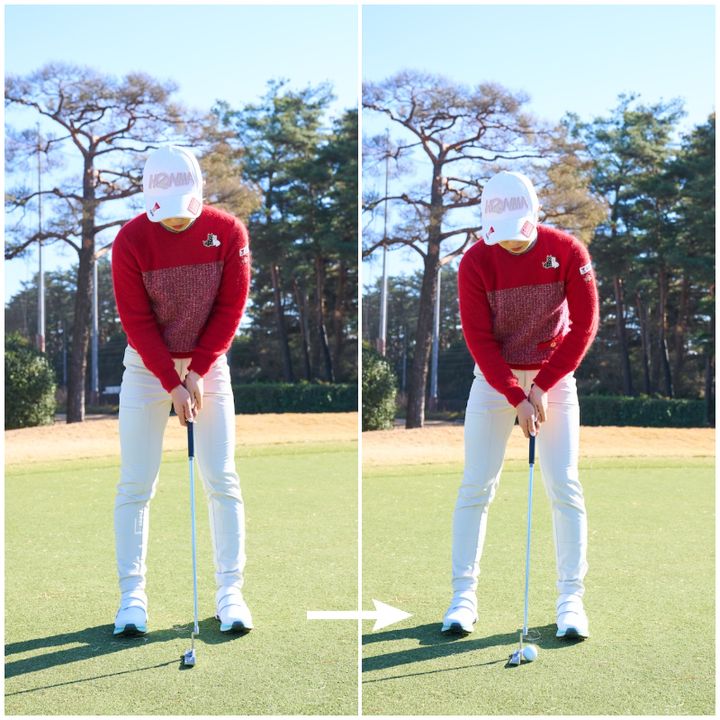 女子プロが教えるパット上達の秘訣！肩と腕の五角形をキープして打つ