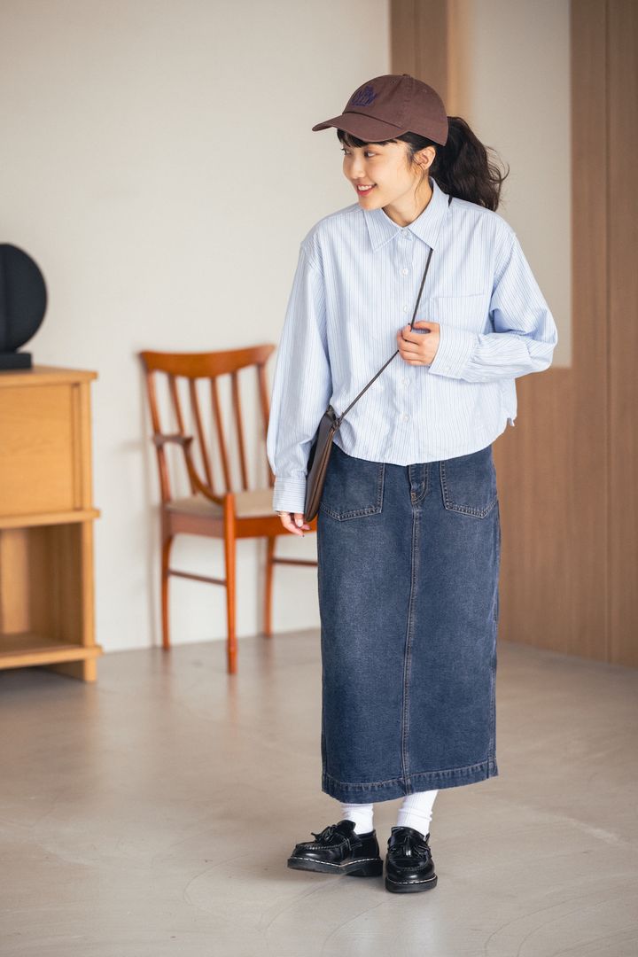 秋のデニムコーデ2選。ブラウンをトッピングして印象チェンジ【FUDGE FRIEND おしゃれさんの毎日コーディネート｜大島花菜】