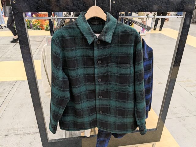 グリーンのヘビーウェイトチェックシャツジャケット