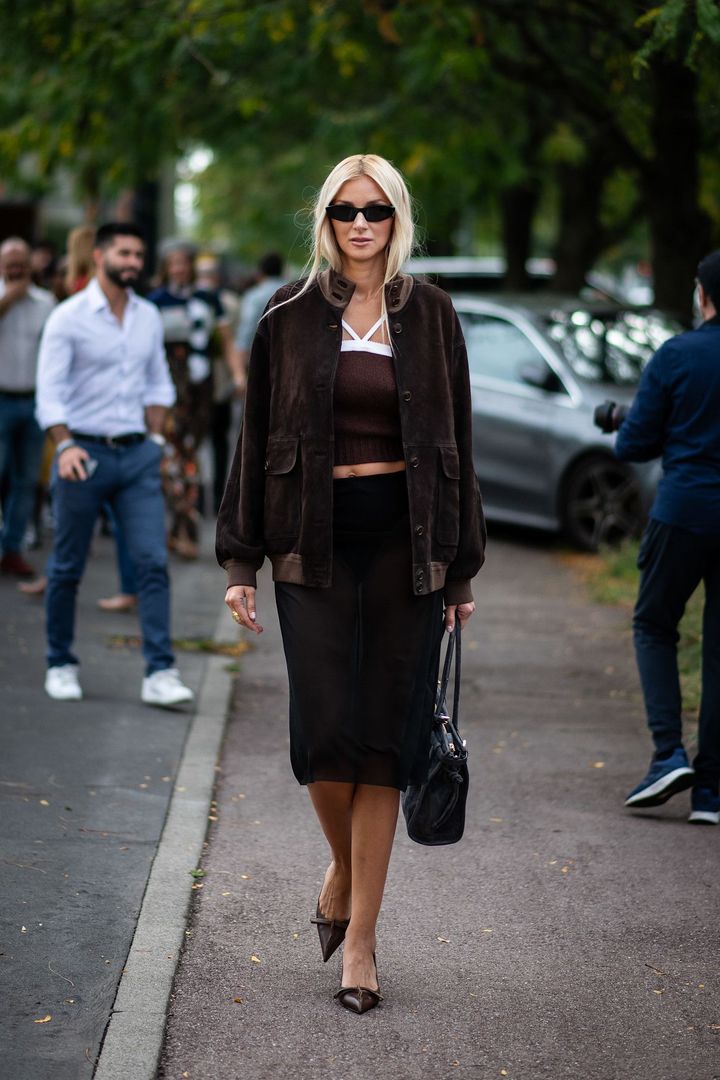 ミラノでひときわ存在感を放った、プラダのパンプス。