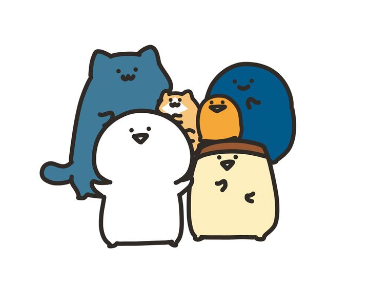 疲れたこころをほんのり満たしてくれる、6人の日常を描いたキャラクターシリーズ。著者はお文具。SNSのイラストで人気に火がつき、書籍も複数発売中。最新刊は、コミックス『お文具といっしょ その11』（講談社）。お文具最新情報は、お文具【グッズ公式】（@obungupr）をチェック。©お文具/講談社