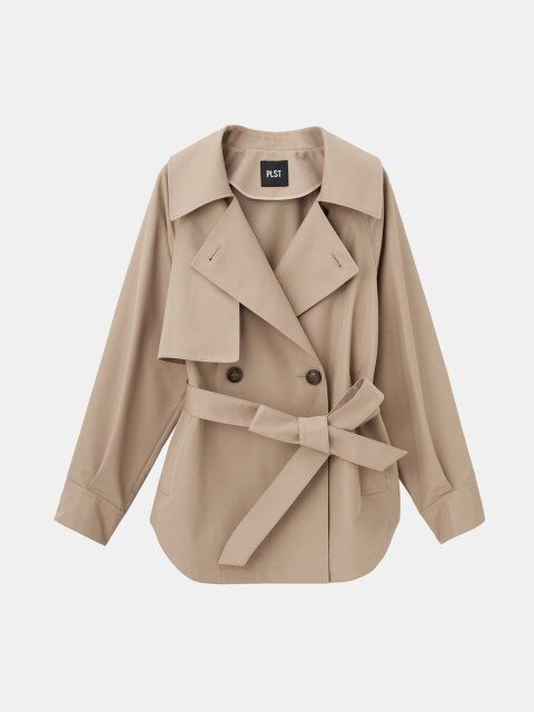 2025plst秋冬リラクシーショートトレンチコート