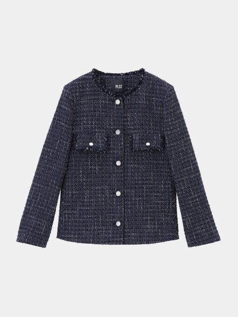 2025plst秋冬ツイードペプラムジャケット