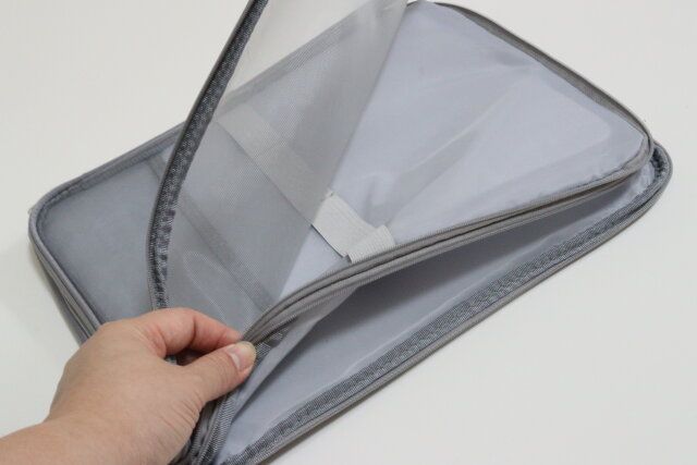 透けて見える2層タブレットケース（A4、グレー） 構造