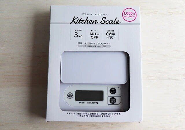 ダイソー デジタルキッチンスケール パッケージ