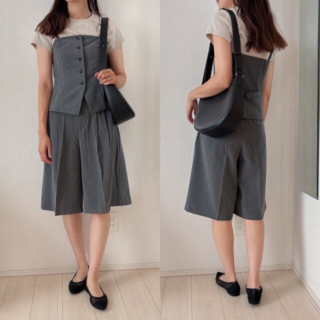 同素材のビスチェでセットアップ