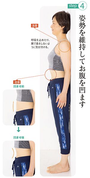 step4：姿勢を維持してお腹を凹ます